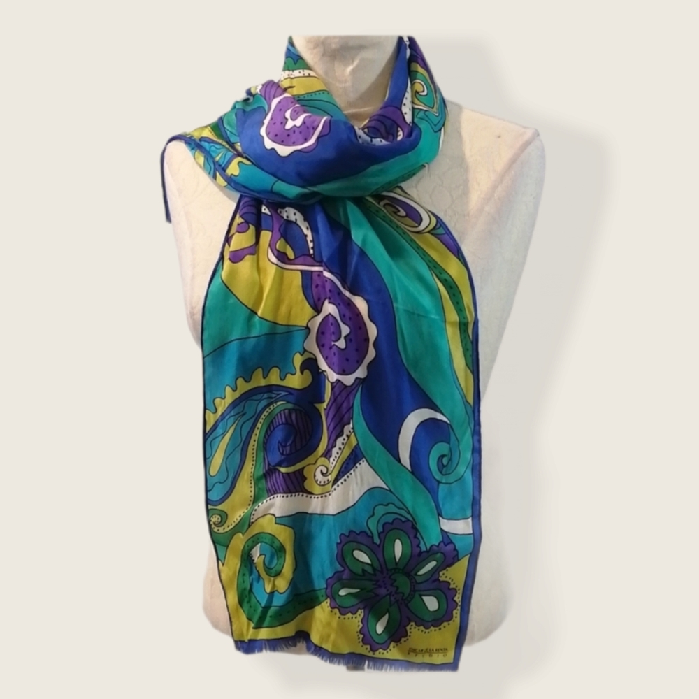 Oscar De La Renta Silk Spring Scarf Shawl